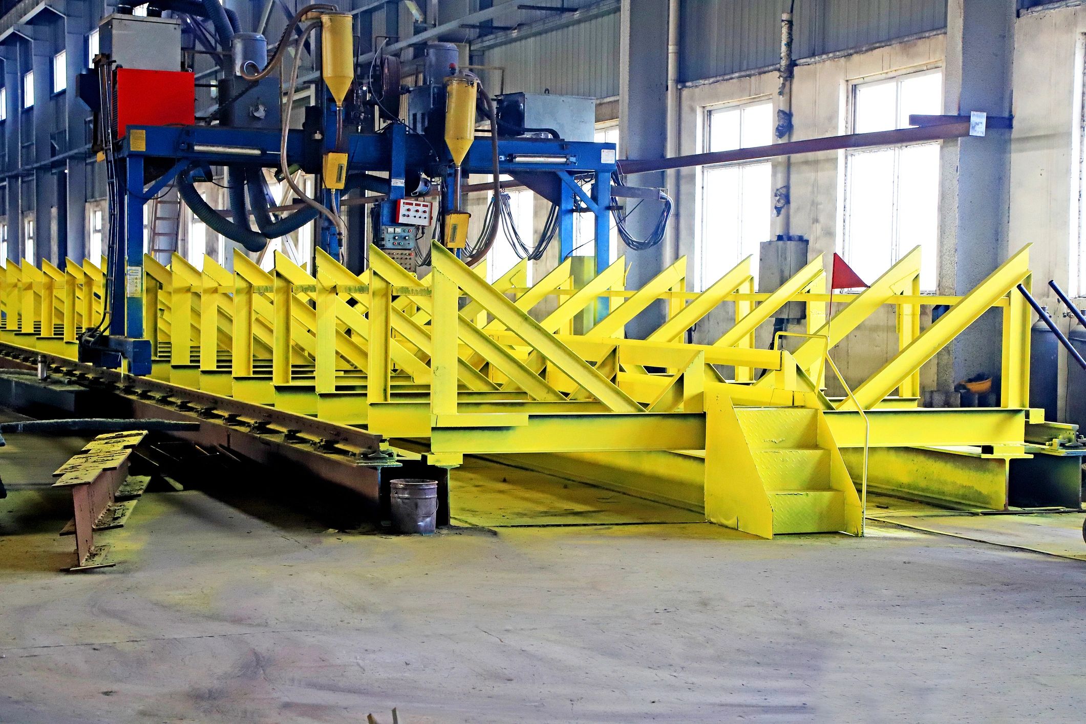 Automated industrial production line representing critical operations support