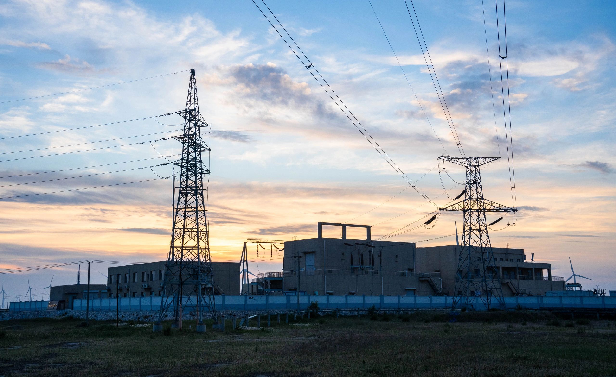 Energy infrastructure landscape representing large-scale commercial power systems